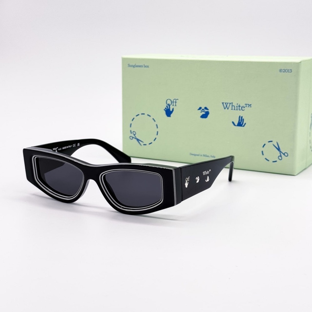 NEW OFF-WHITE ANDY 11007 BLACK SUNGLASSES UNISEX OERI047 1007 OFF-WHITE EYEWEAR